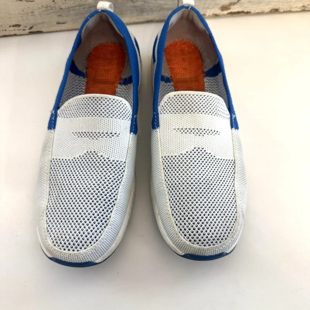 SWIMS‎ Shoes Mens Size 7 White Blue Slip On Mesh Loafers Water Casual Breathable